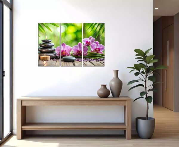 Obraz na plátně Orchideje a svíčky
