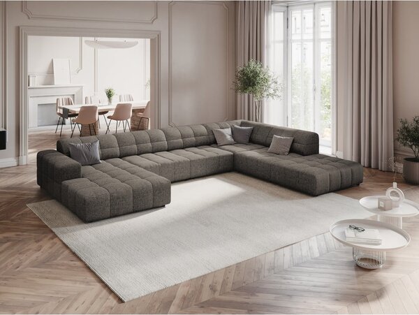 Tmavě šedá rohová pohovka (pravý roh/do "U") Chicago – Cosmopolitan Design