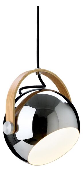 Halo Design 734443 - Lustr na lanku DC 1xE27/40W/230V pr. 18 cm lesklý chrom/dub