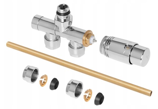 Invena Invena, jednootvorový termostatický ventil pro přímé nebo úhlové připojení, levé nebo pravé, chromová, CZ-87-015