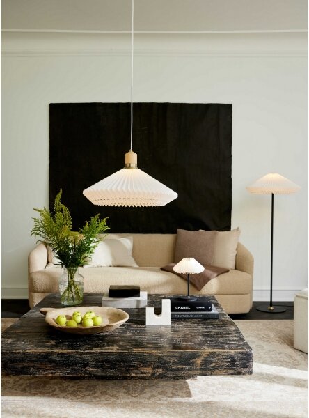 Halo Design 744268- Lustr na lanku PARIS 1xE27/60W/230V pr. 56 cm bílá/mosaz/dub