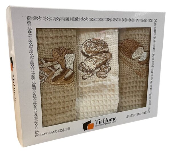 Utěrky na nádobí vaflové Bread 3ks 40x60cm TiaHome
