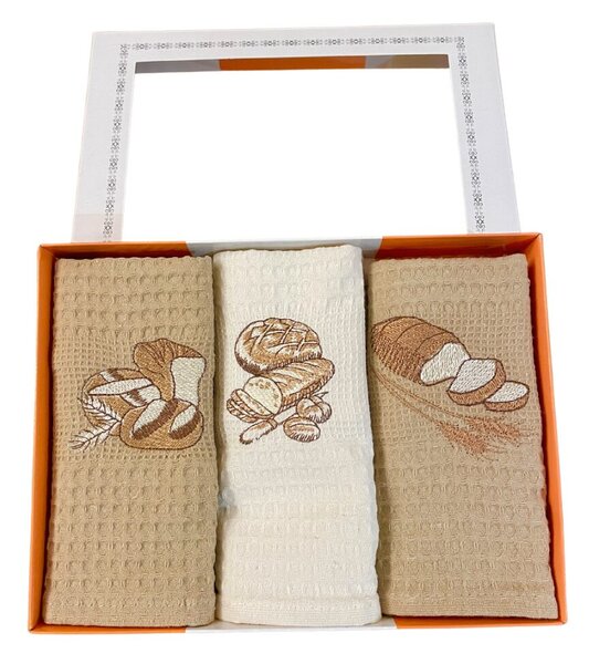 Utěrky na nádobí vaflové Bread 3ks 40x60cm TiaHome