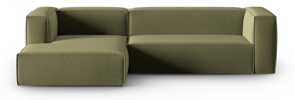Zelená sametová rohová pohovka Mackay – Cosmopolitan Design