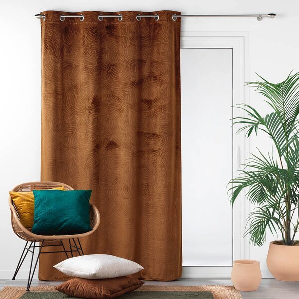 Hnědý sametový závěs 140x240 cm Analia – douceur d'intérieur