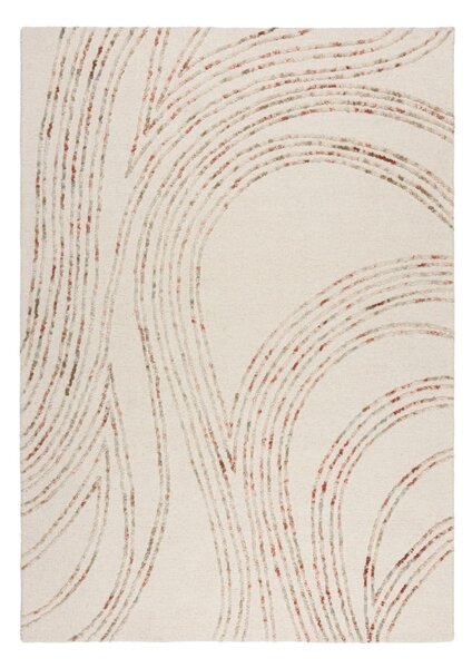 Oranžový/krémový vlněný koberec 80x150 cm Abstract Swirl – Flair Rugs
