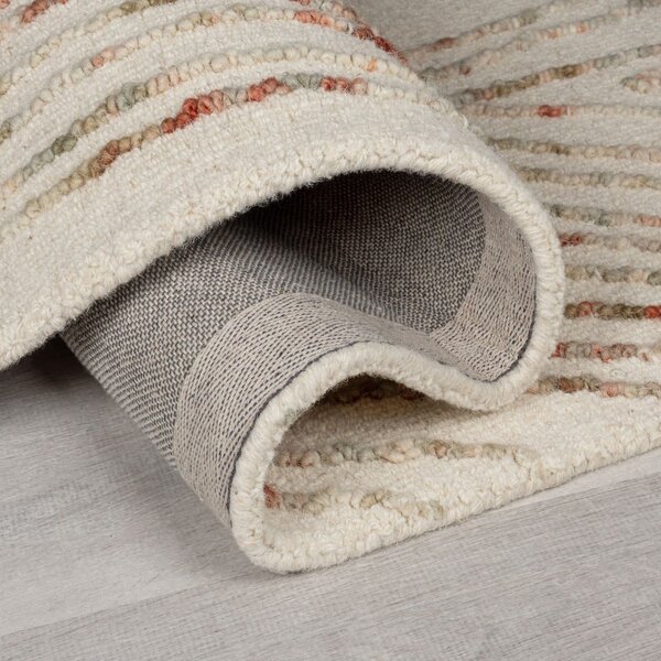 Oranžový/krémový vlněný koberec 80x150 cm Abstract Swirl – Flair Rugs