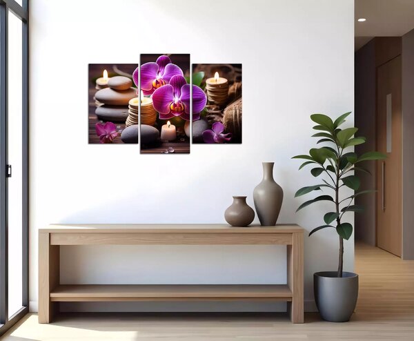 Obraz na plátně Zen kameny a orchideje