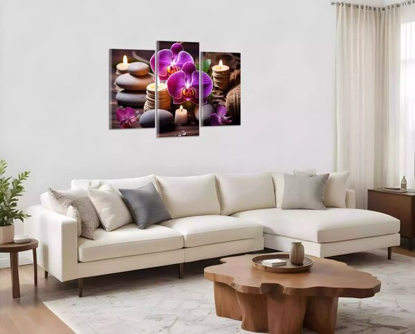 Obraz na plátně Zen kameny a orchideje