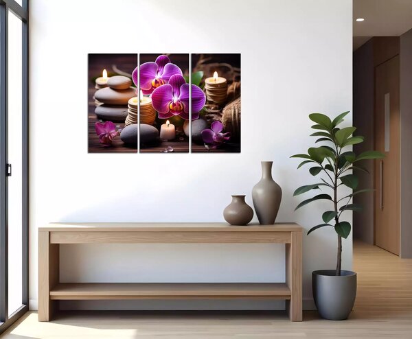 Obraz na plátně Zen kameny a orchideje