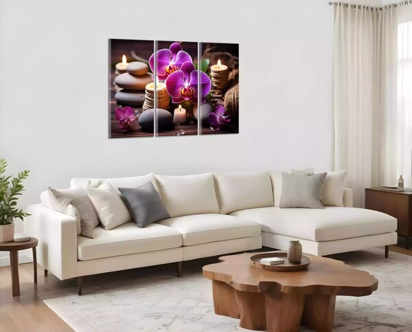 Obraz na plátně Zen kameny a orchideje
