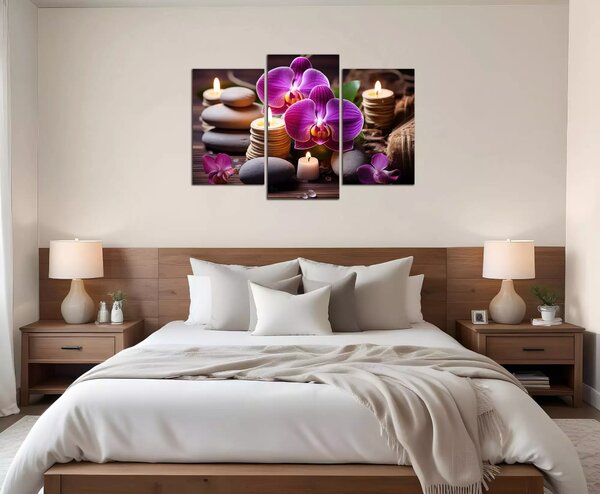 Obraz na plátně Zen kameny a orchideje