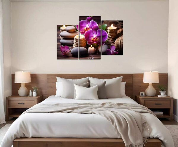 Obraz na plátně Zen kameny a orchideje