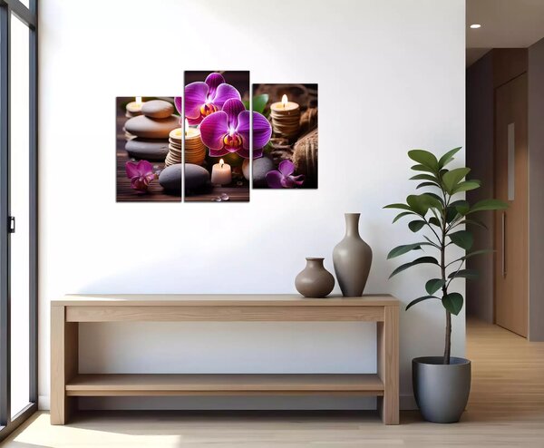 Obraz na plátně Zen kameny a orchideje