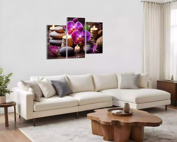Obraz na plátně Zen kameny a orchideje