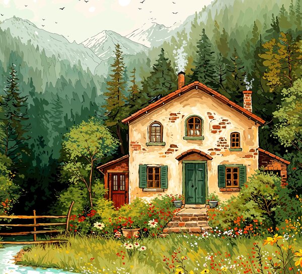 Obraz na plátně - Wald im Sulzach FeelHappy.cz Velikost obrazu (šířka x výška): 40 x 30 cm