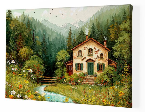 Obraz na plátně - Wald im Sulzach FeelHappy.cz Velikost obrazu (šířka x výška): 40 x 30 cm
