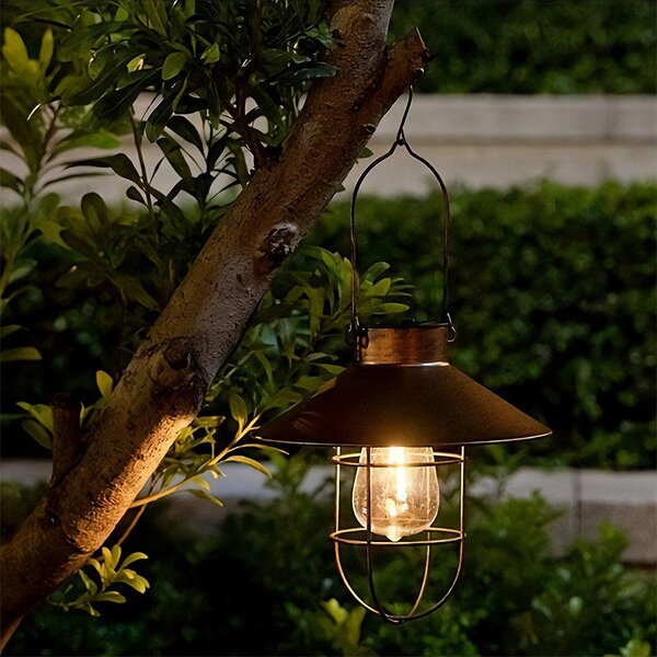 Solární závěsná retro lampa na zahradu