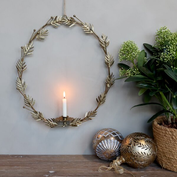 Nástěnný svícen Wreath Antique Brass