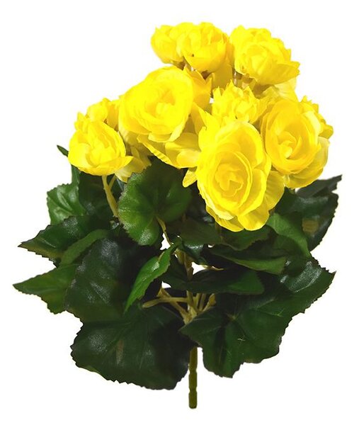 MF Umělá rostlina Begonie (20cm) - žlutá