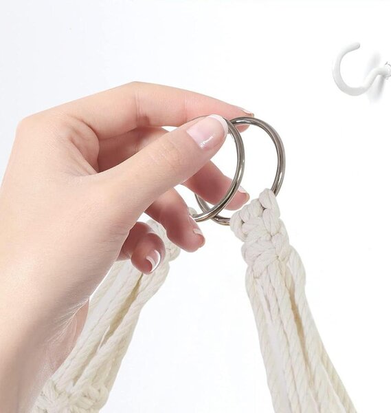 Závěsná macrame polička, 2 patra