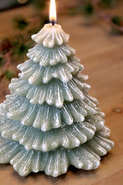 Svíčka ve tvaru stromku Glitter Verte 24,5 cm