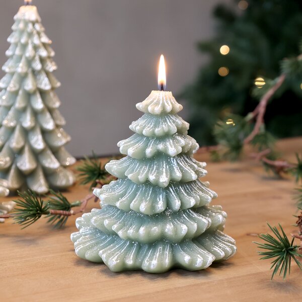Svíčka ve tvaru stromku Glitter Verte 24,5 cm