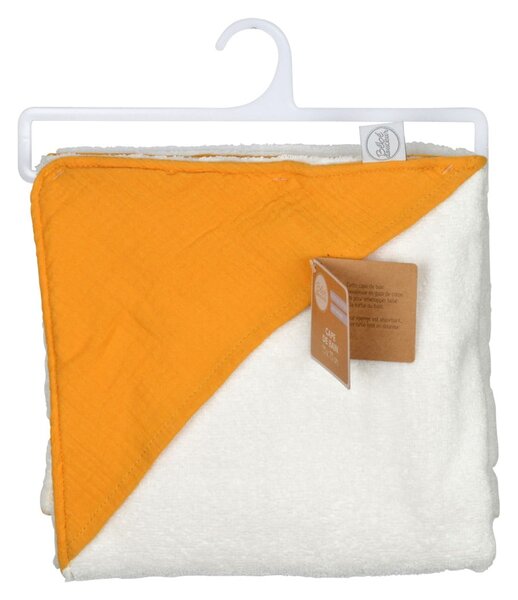 Žlutá mušelínová dětská osuška s kapucí 75x75 cm – Bébé Douceur