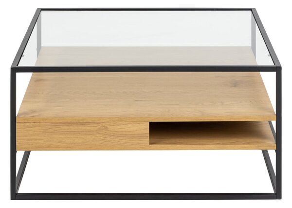 Konferenční stolek se skleněnou deskou v přírodní barvě 80x80 cm Randolf – Actona