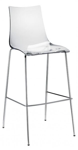 SCAB - Barová židle ZEBRA ANTISHOCK vysoká - transparentní/chrom