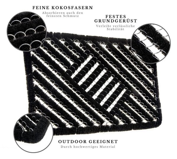Rohožka z kokosového vlákna 40x60 cm Coco Black – Hanse Home