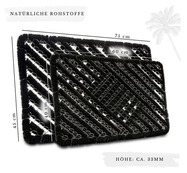 Rohožka z kokosového vlákna 40x60 cm Coco Black – Hanse Home