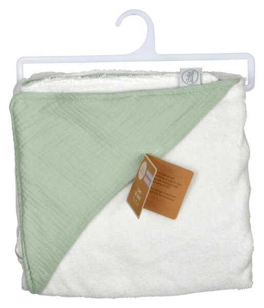Zelená mušelínová dětská osuška s kapucí 75x75 cm – Bébé Douceur