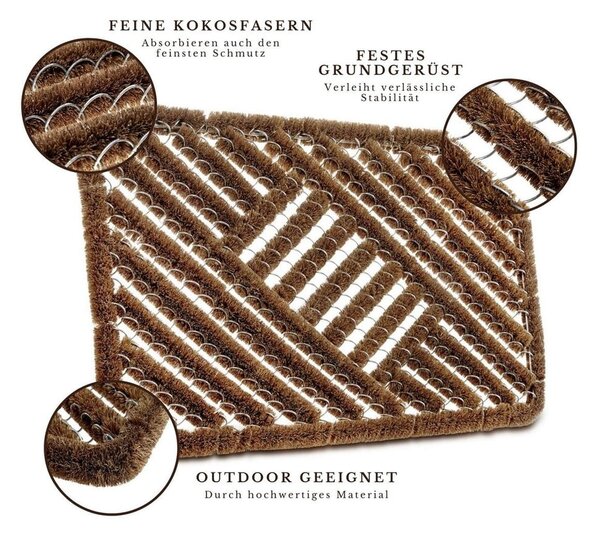 Rohožka z kokosového vlákna 40x60 cm Coco Natural – Hanse Home