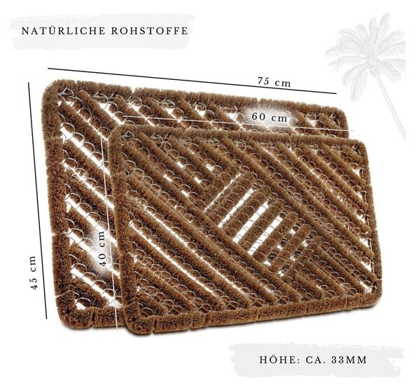 Rohožka z kokosového vlákna 40x60 cm Coco Natural – Hanse Home