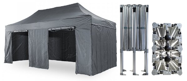 Nůžkový párty stan 4x6 m /6 noh TENTino BIG HEXAGON Barva opláštění (Zvolte variantu): 17A - ANTRACIT