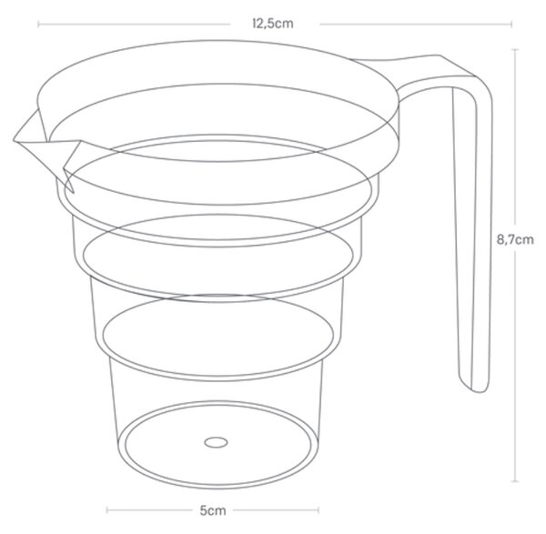 Plastová odměrka Yamazaki Layer 200 ml