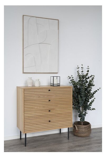 Vysoká komoda v dekoru dubu v přírodní barvě 80x85 cm Kyoto – House Nordic