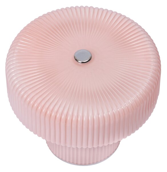 Skleněná stolní LED lampička Ripple Pale Rose