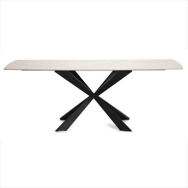 Jídelní set 6x židle + stůl 200 cm AVENBERG OBSIDIAN