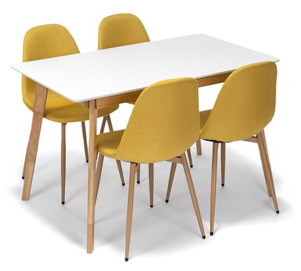 Jídelní set 4x židle + stůl 120 cm AVENBERG CITRINE