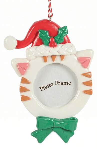 Vánoční ozdoba fotorámeček BEST FRIEND 12 cm, kočka