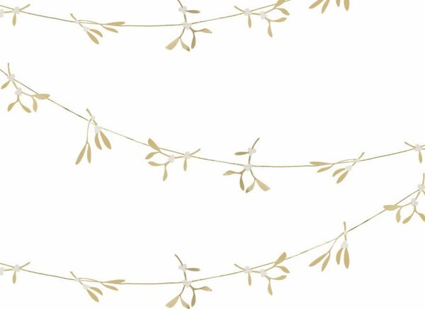 Vánoční girlanda GOLD MISTLETOE 5 m, zlatá