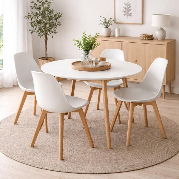 Jídelní set 4x židle + stůl 105 cm AVENBERG PEARL