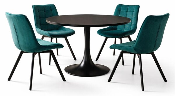 Jídelní set 4x židle + stůl 100 cm AVENBERG AQUAMARINE