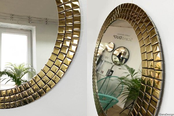 GieraDesign Zrcadlo Aurora Gold Rozměr: Ø 80 cm