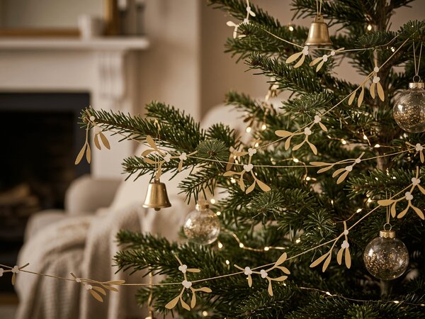 Vánoční girlanda GOLD MISTLETOE 5 m, zlatá