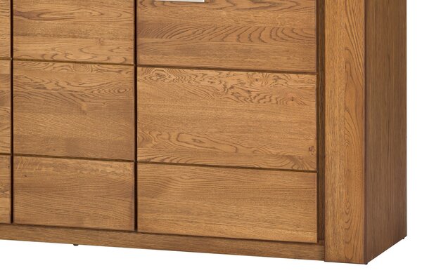 Szynaka Komoda Velvet II 48 161 cm z masivu s LED osvětlením dub Rustikal