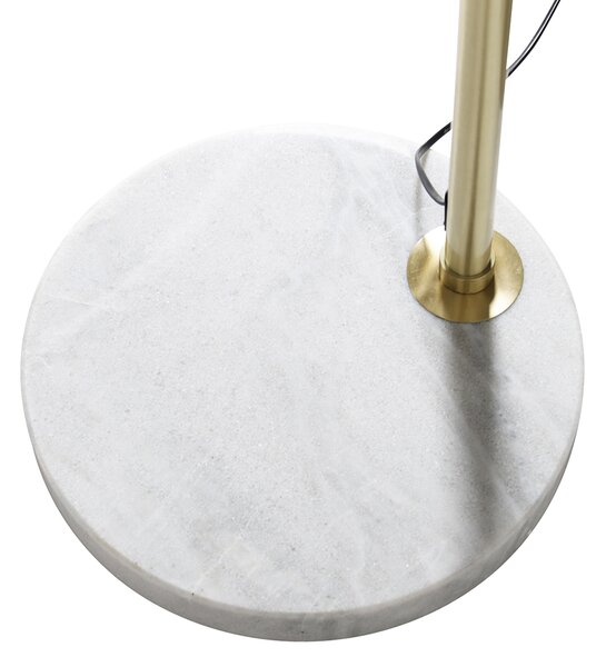 Moderní oblouková lampa bílá orientální stínidlo s bambusem 50 cm - XXL Rina