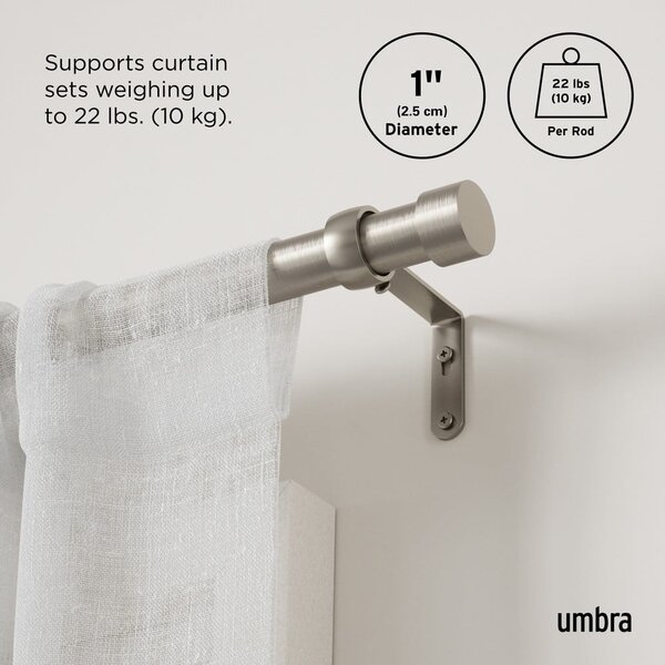 Roztažitelná garnýž z nerezové oceli 168 - 305 cm Cappa – Umbra